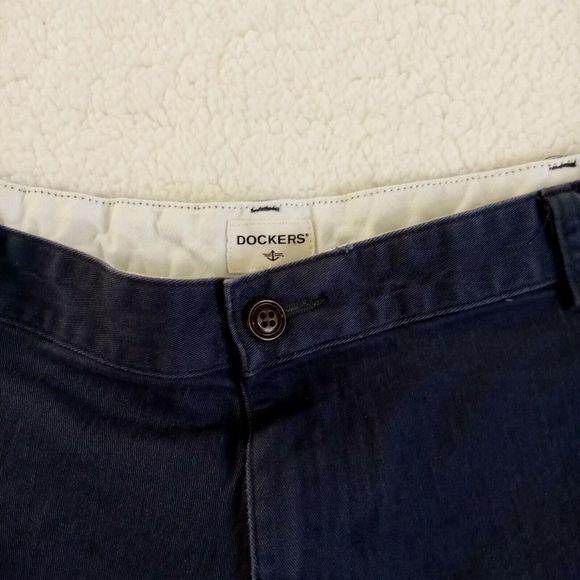 Dockers Shorts Mens Sz 42‎ Waist Flat Front Blue Cotton - Picture 6 of 11